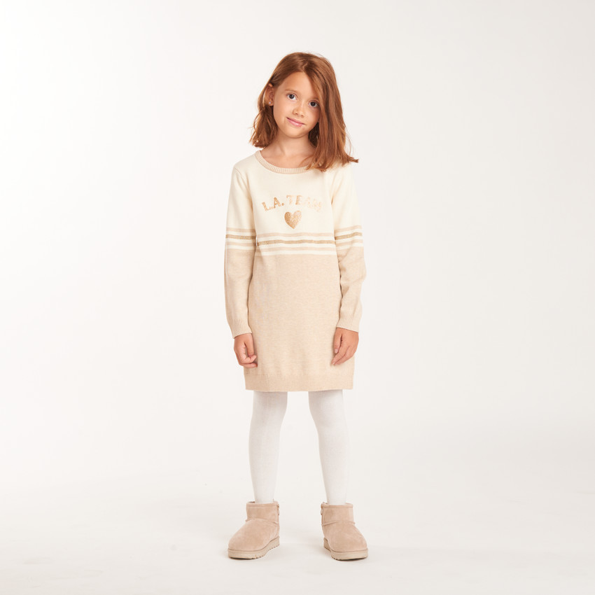 Robe en tricot à manches longues pour fille pailletée 