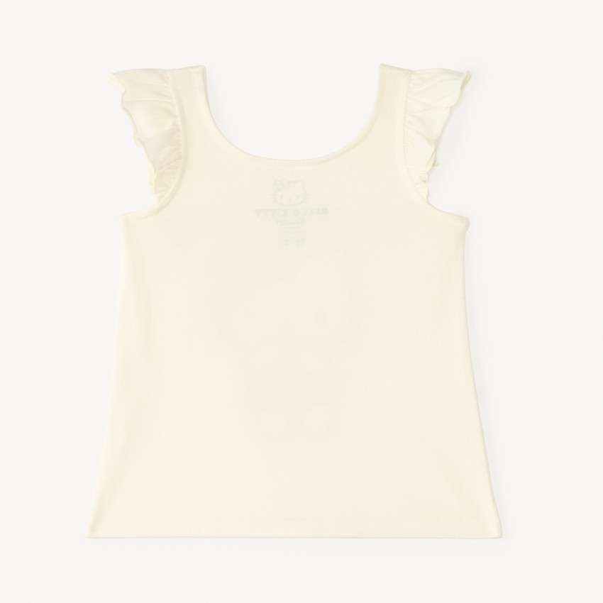 Camiseta sin mangas con volantes de Hello Kitty para niña bebé. 