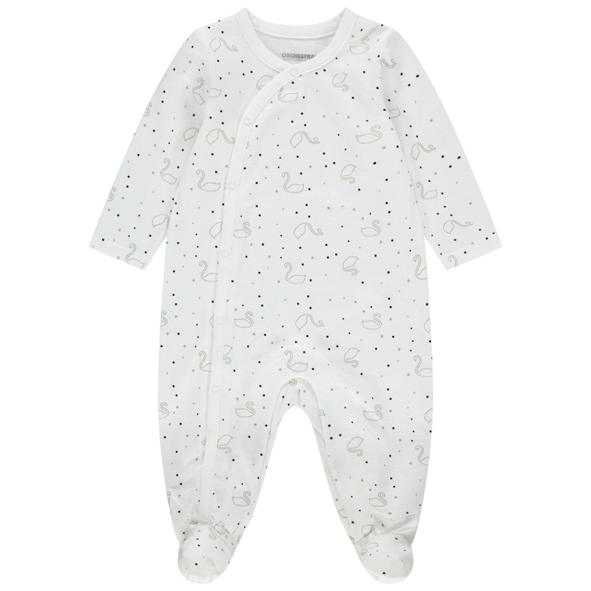 Pack de 3 peleles de jersey para bebé niña con estampado de cisnes  Additional Pack de 3 peleles de jersey para bebé niña con estampado de cisnes