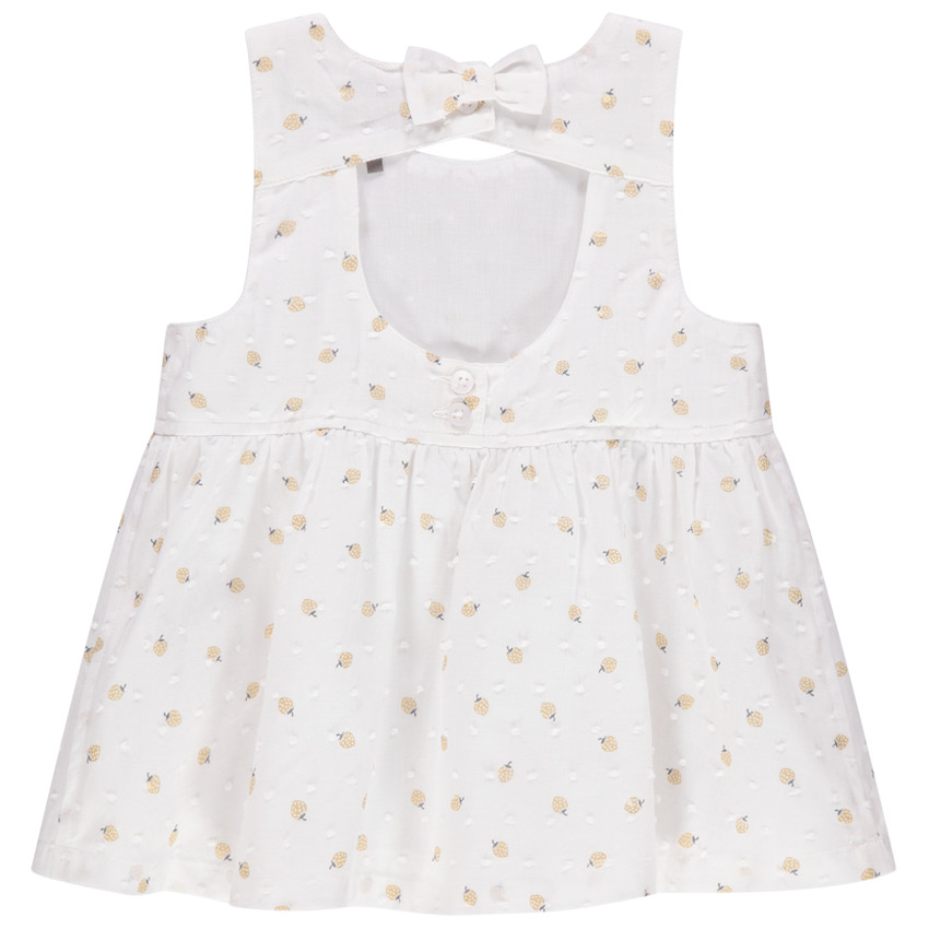 Top plumetis y fresas estampadas all-over 