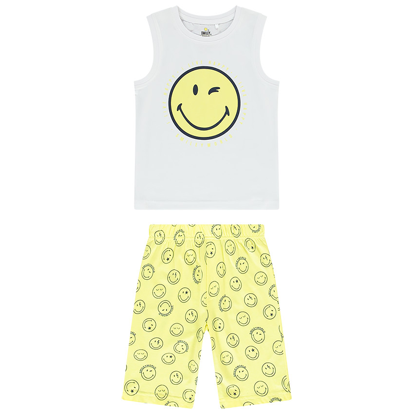 Pijama de 2 piezas con tirantes y short SmileyWorld para niño 