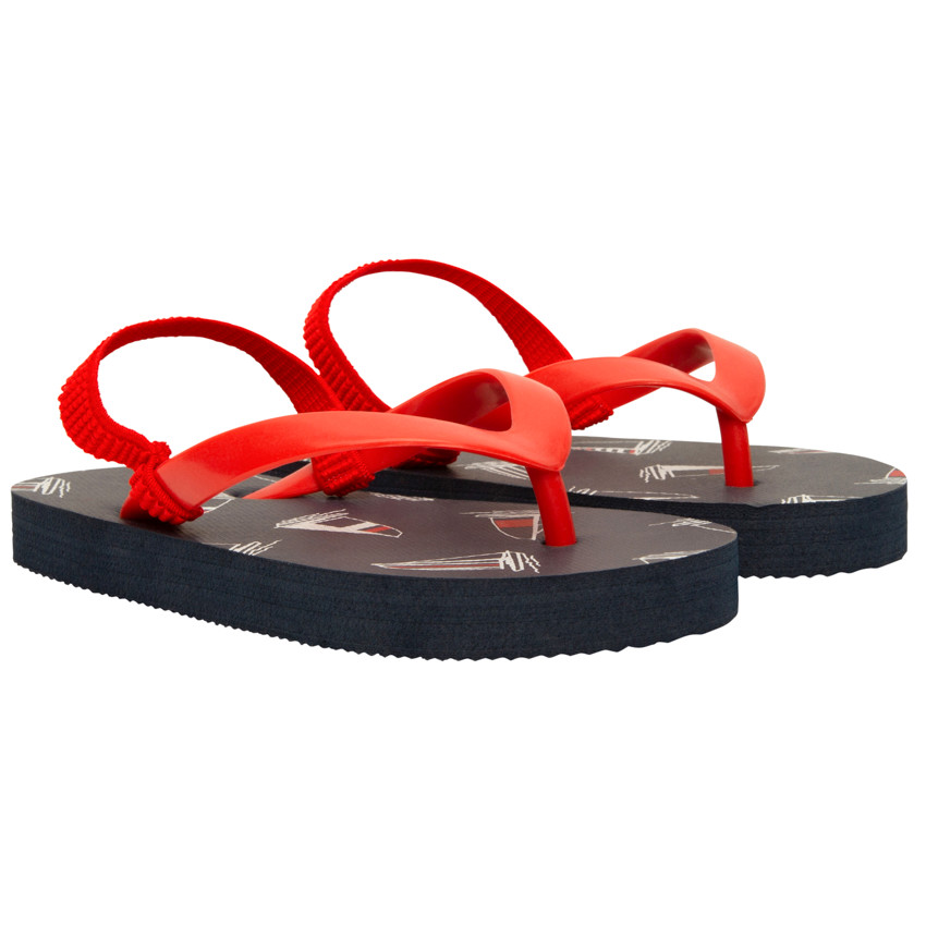 Chanclas estampadas de veleros para niño con tira ajustable según la edad 