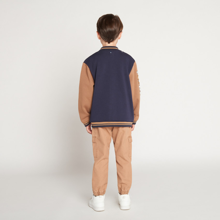 Chaqueta con capucha y cuello teddy con forro niño 