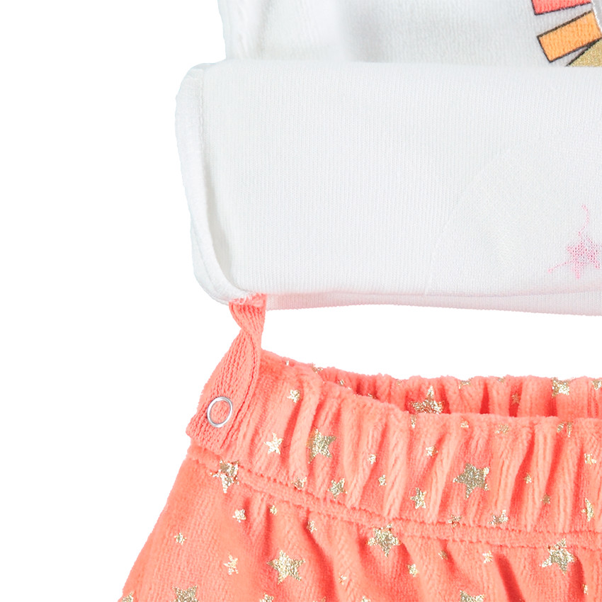 Pijama de terciopelo con ©Smiley bordado y estampado 