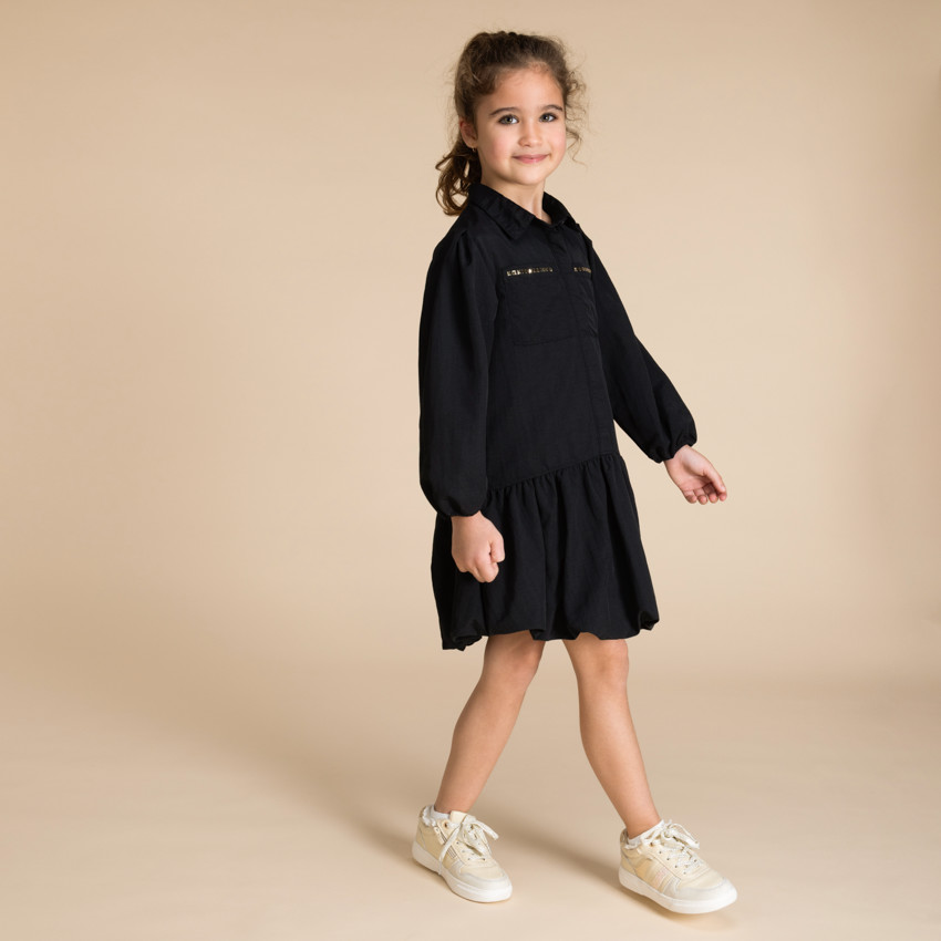 Vestido camisa de tela de paracaídas con strass para niña  Additional Vestido camisa de tela de paracaídas con strass para niña