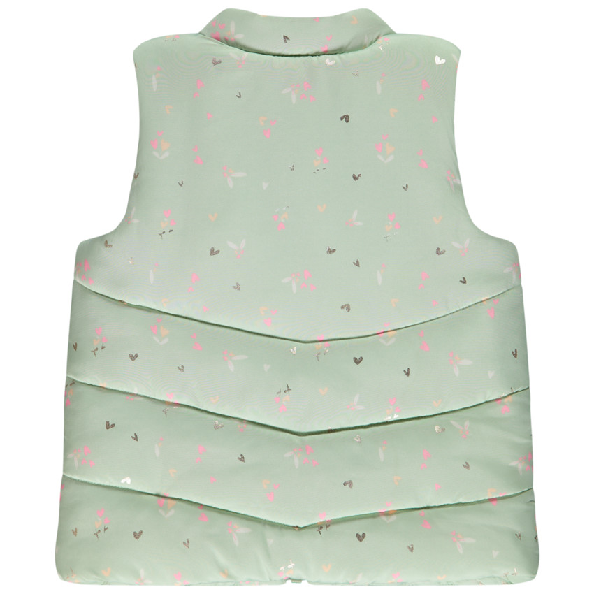 Doudoune sin mangas estampado flores/corazones para bebé niña 