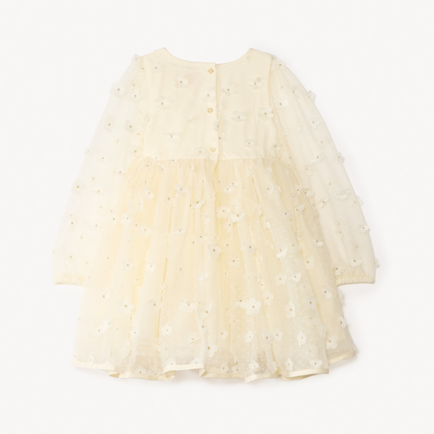 Ropa de niña bebé con flores 3D y mangas largas. 