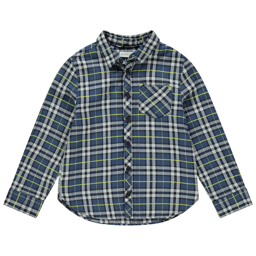 Chemise manches longues à carreaux all-over  