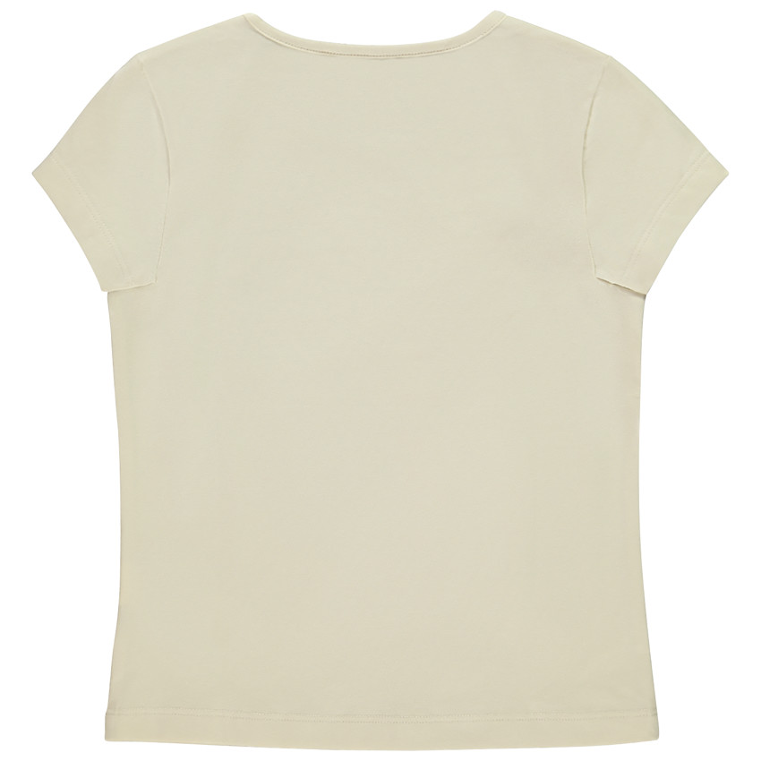 T-shirt manches courtes uni avec print fantaisie et détails pailletés pour fille  Additional T-shirt manches courtes uni avec print fantaisie et détails pailletés pour fille