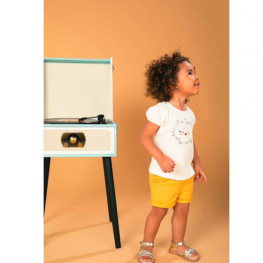 T-shirt manches courtes en maille pointelle pour bébé fille 