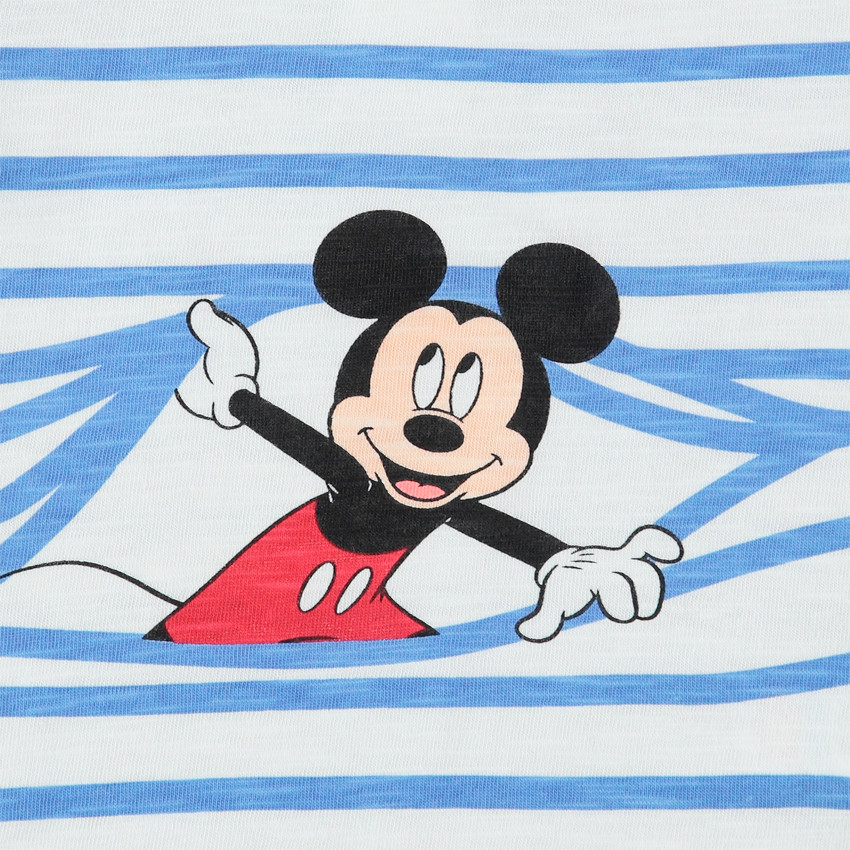 Jogging de 3 piezas con camiseta de raya estampada  Mickey Disney 