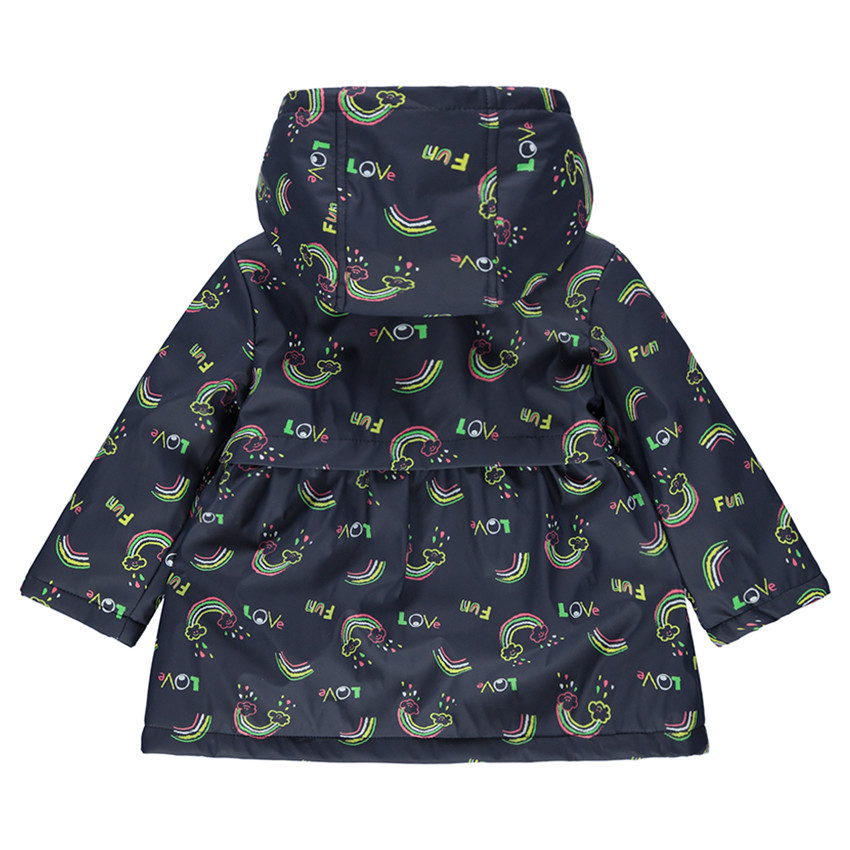 Cortavientos con forro de borreguillo y arcoíris estampados 