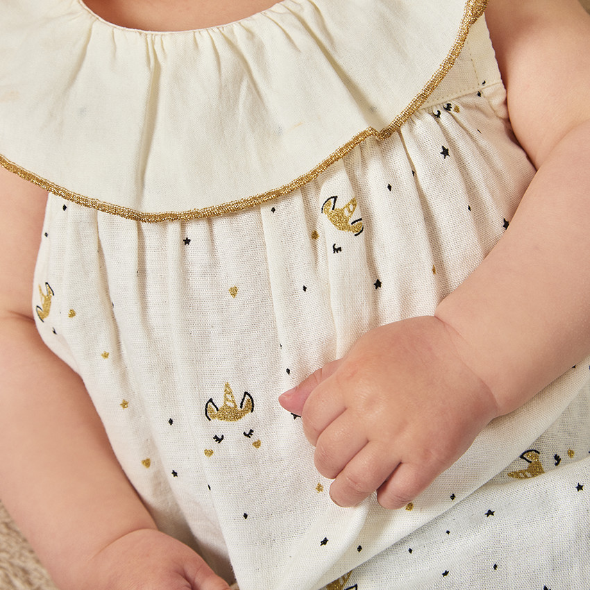 Conjunto de 2 piezas con vestido estampado de unicornios para bebé niña 