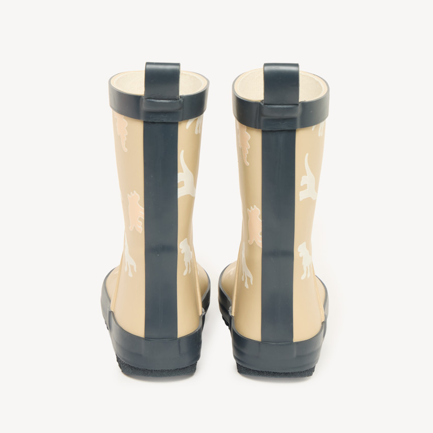 Botas de lluvia para niño con estampado de dinosaurios y colores cambiantes. 