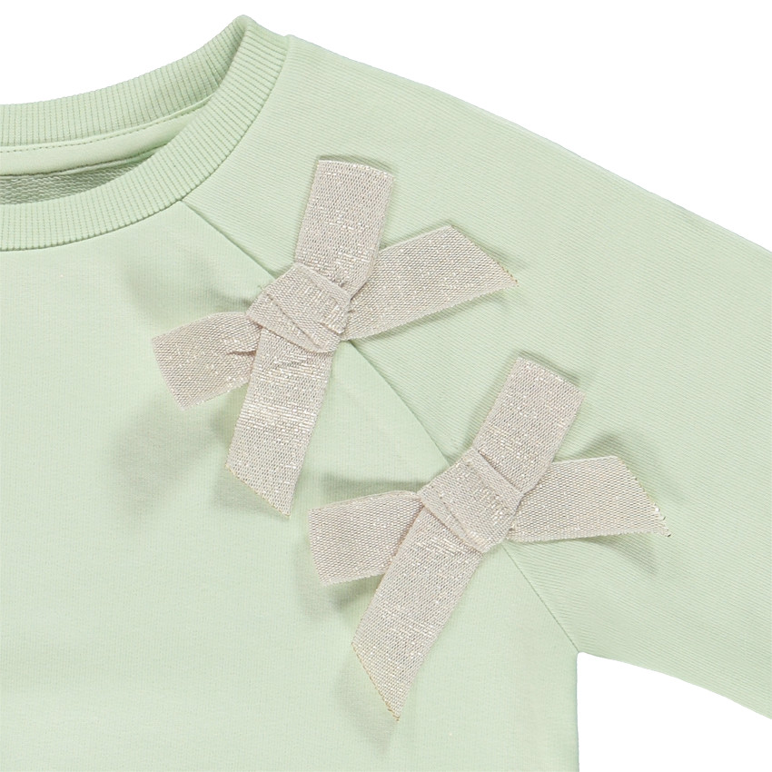 Sudadera de felpa oversize con grandes lazos para niña 