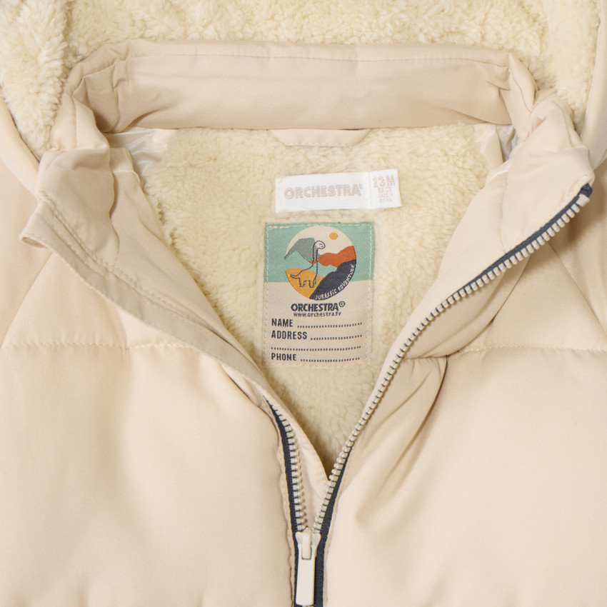 Chaqueta larga de sherpa con capucha y mangas largas para bebé niño 