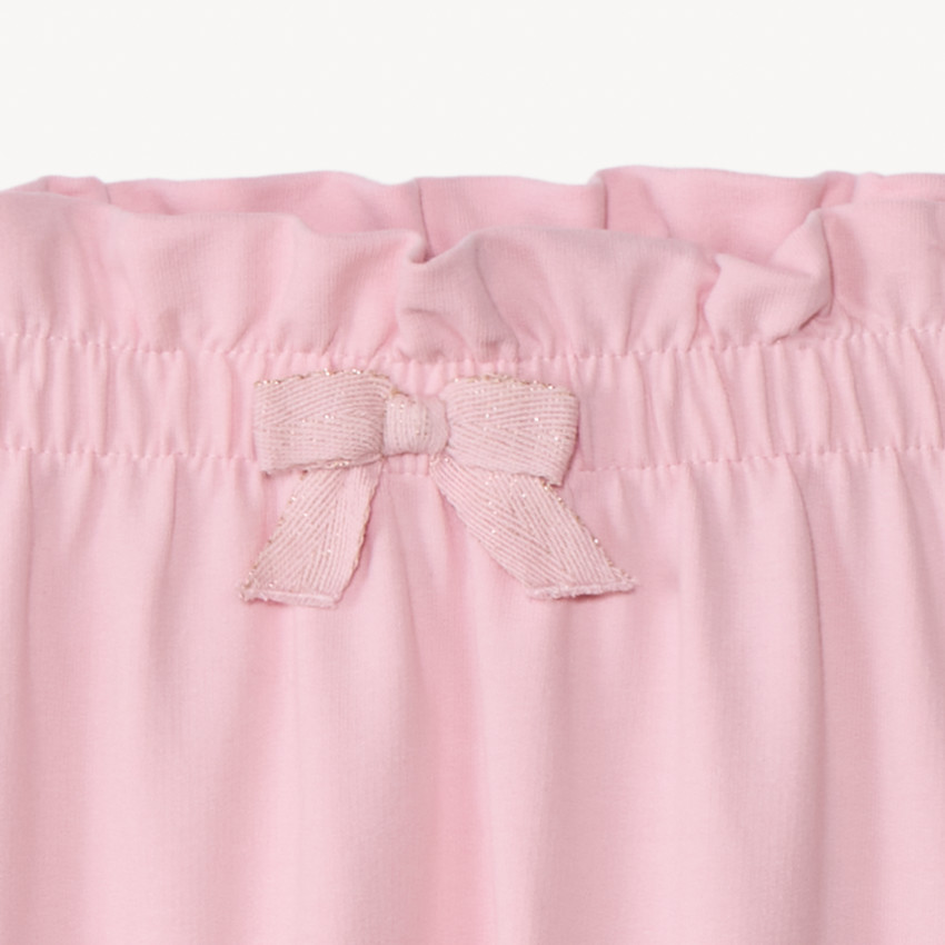 Pantalón jogging de felpa con cintura elástica y volante para bebé niña 