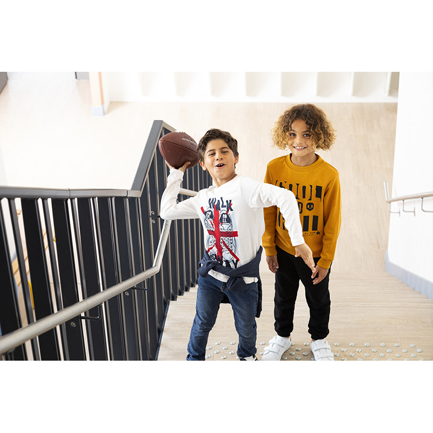 Conjunto de sudadera con print + pantalón de chándal liso para niño 