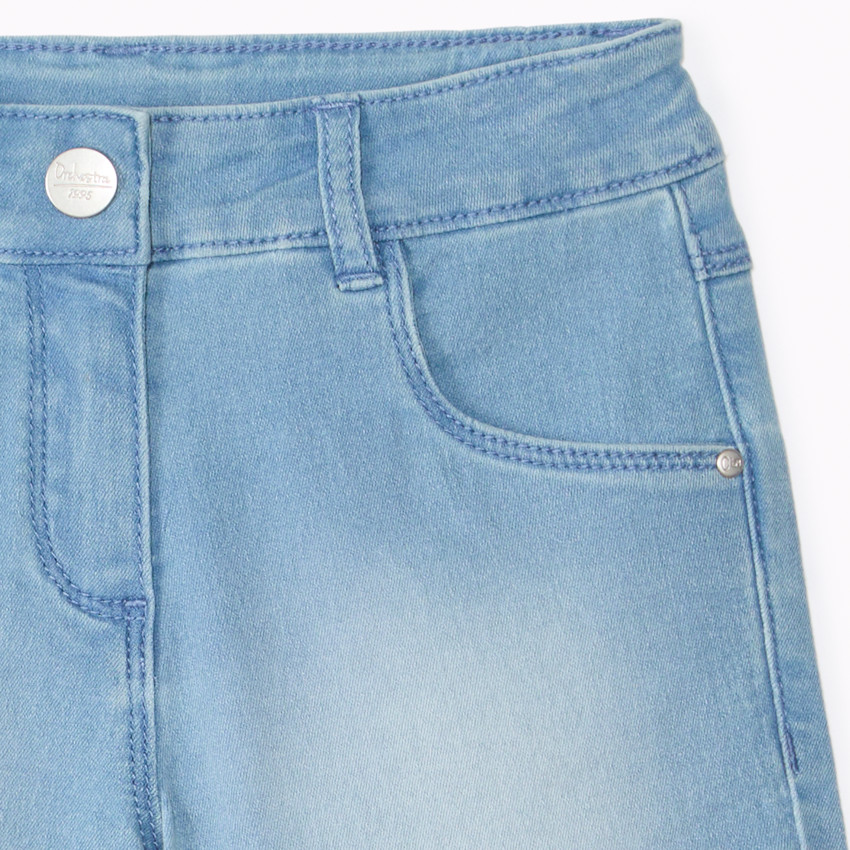 Short vaquero efecto lavado para niña 