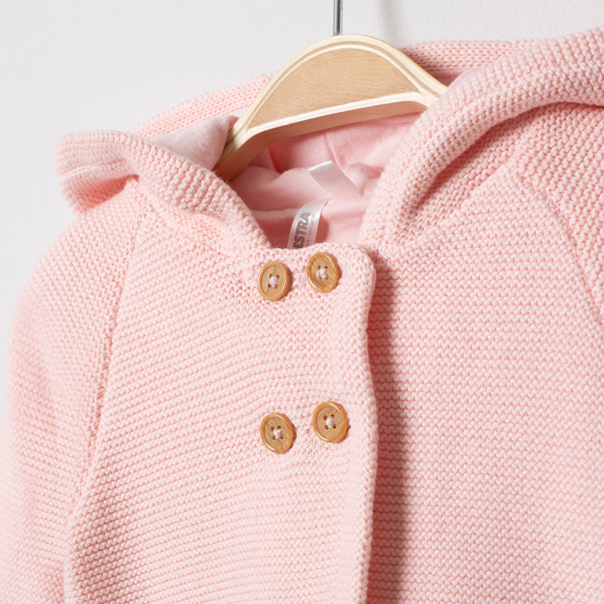 Gilet en tricot à capuche en coton doublé jersey 