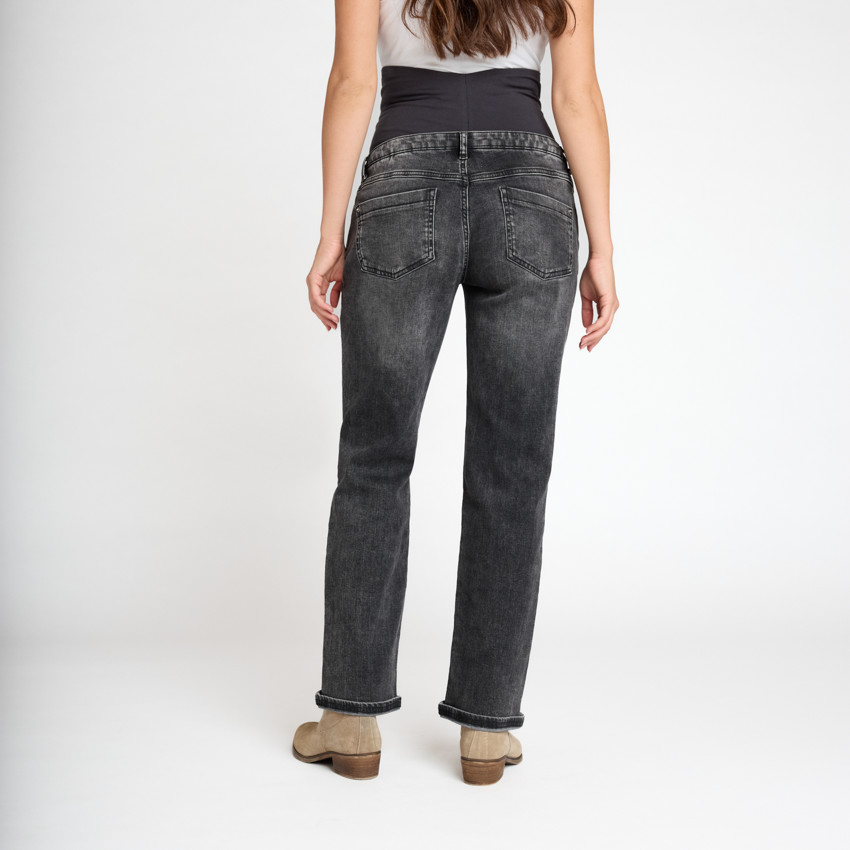 Jean recto de maternidad con banda superior 