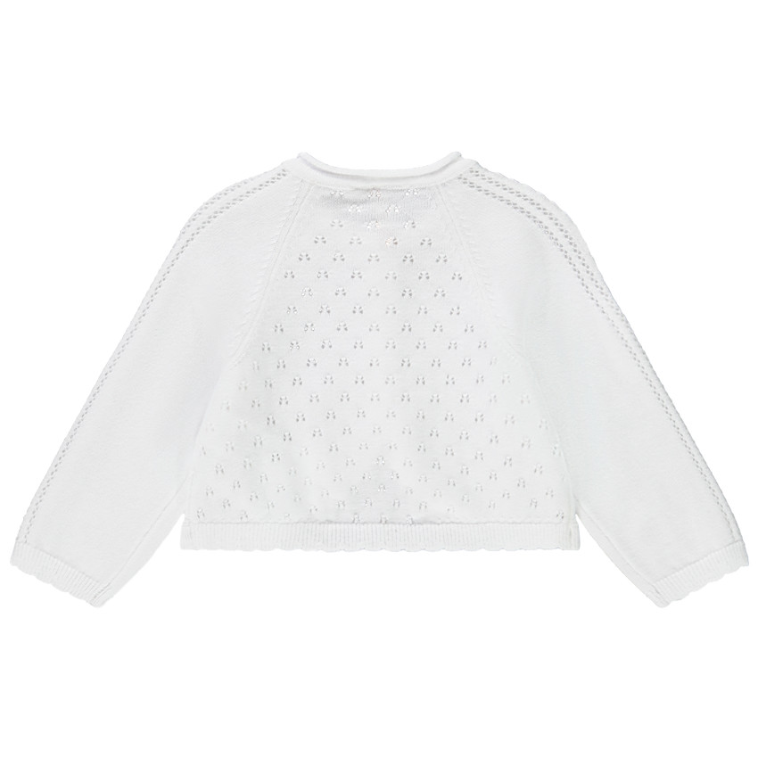 Gilet de punto calado para bebé niña 