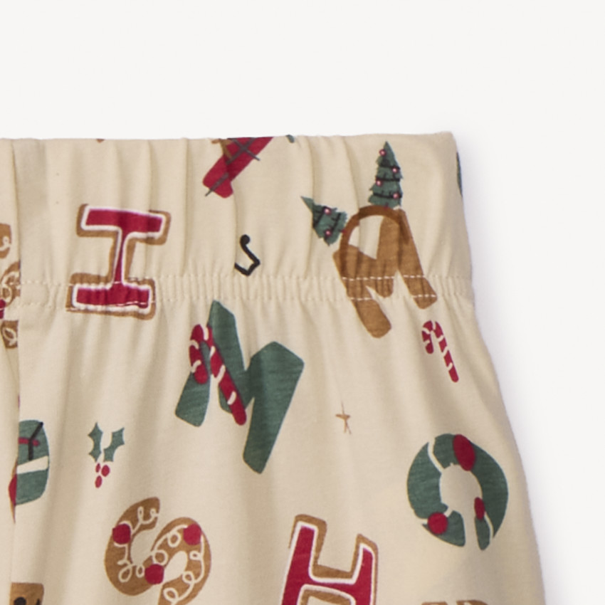 Conjunto de pijama corto de Navidad en jersey para niño. 