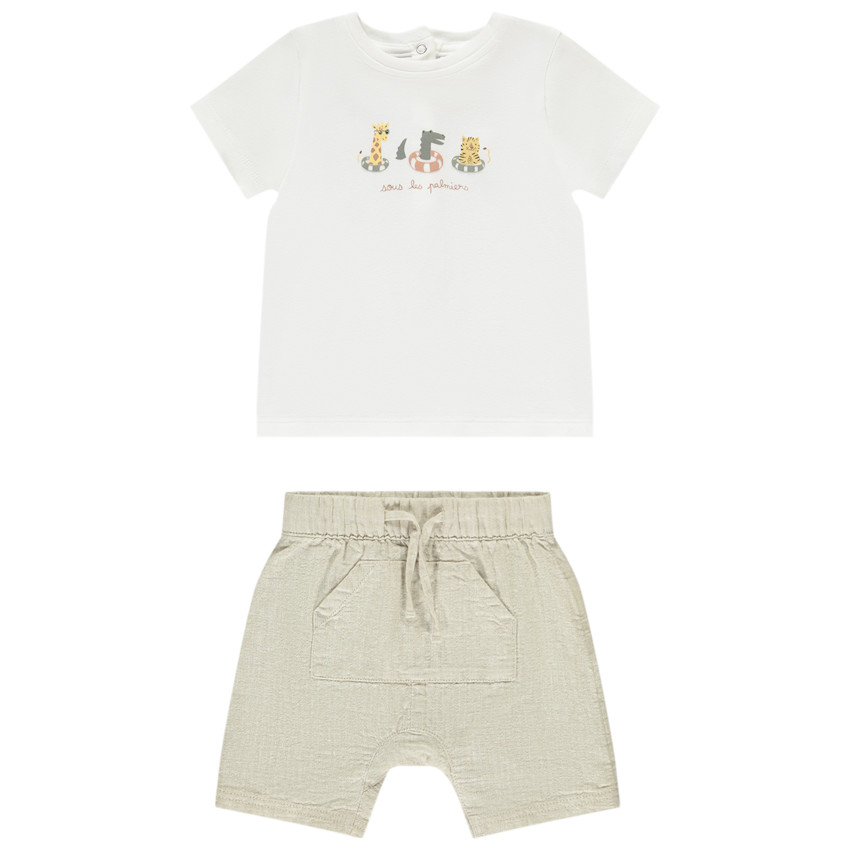 Conjunto de 2 piezas estampado de animales para bebé niño 