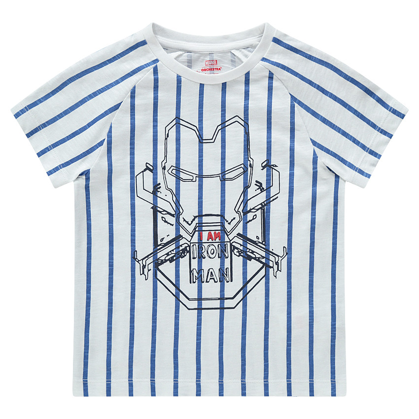 Camiseta de manga corta a rayas con estampado ©Marvel Iron Man 