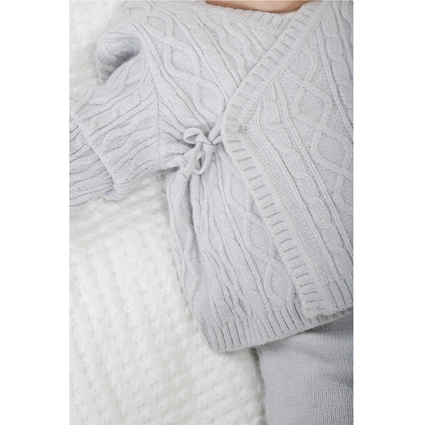 Chaqueta de punto cruzada para bebé niño 