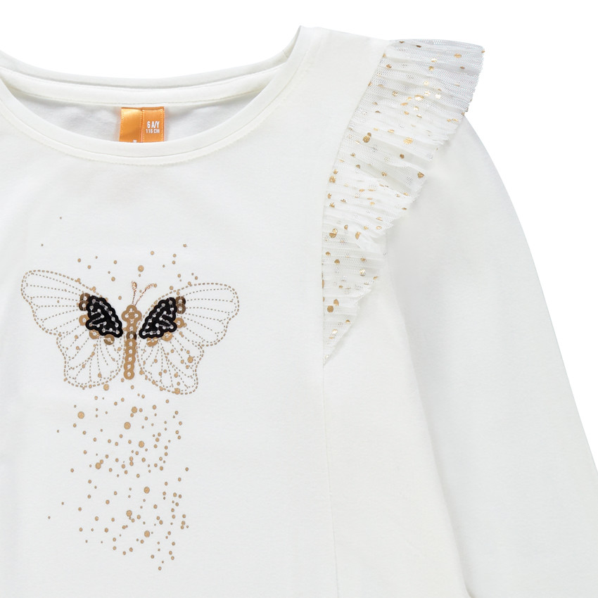 T-shirt manches longues uni print papillon et pans croisés au dos  Additional T-shirt manches longues uni print papillon et pans croisés au dos