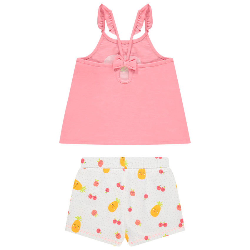 Conjunto camiseta de tirantes y short estampado frutas 