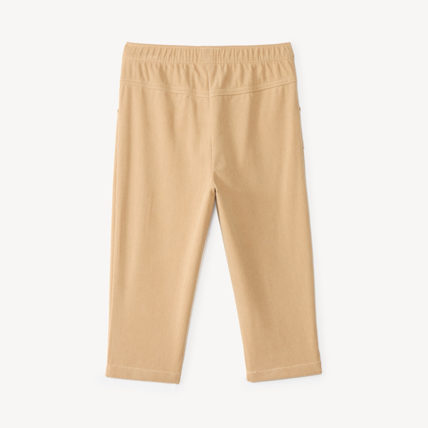 Pantalón de bebé niña de terciopelo con bordados florales. 