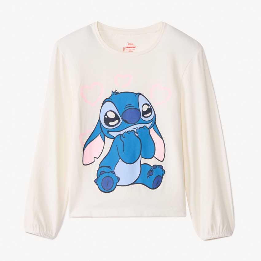 T-shirt manches longues Stitch Disney pour fille 