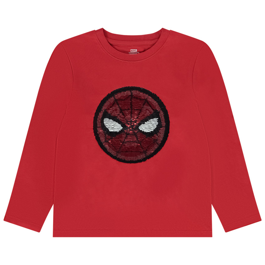 Camiseta de manga larga con lentejuelas mágicas de Spider-Man Marvel para niño 