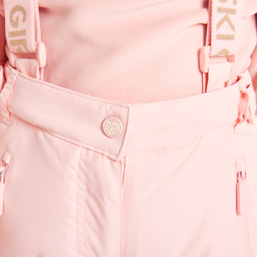 Pantalon de ski uni à bretelles amovibles pour fille 