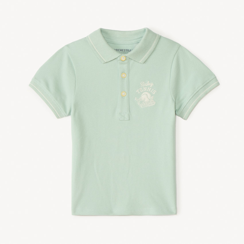 Polo de manga corta con bordado de tenis para bebé niño 