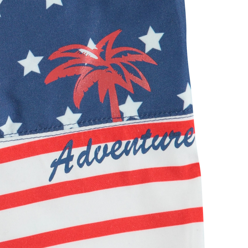 Pantalón corto de baño con efecto drapeado y estampado de palmera e inscripción  Additional Pantalón corto de baño con efecto drapeado y estampado de palmera e inscripción