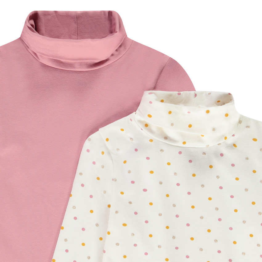 Pack de 2 camisetas interiores de cuello cisne niña 