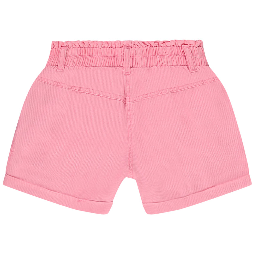Short de tiro alto liso en algodón fantasía para niña 