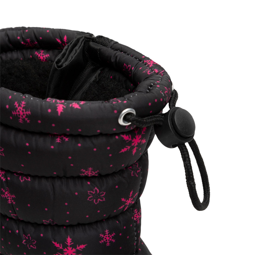 Botas de nieve con cuello acolchado impreso y suela de goma para niña 