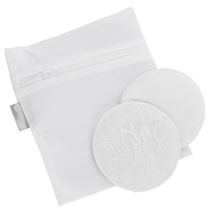 Lote de 6 discos de lactancia lavables en encaje + bolsa 