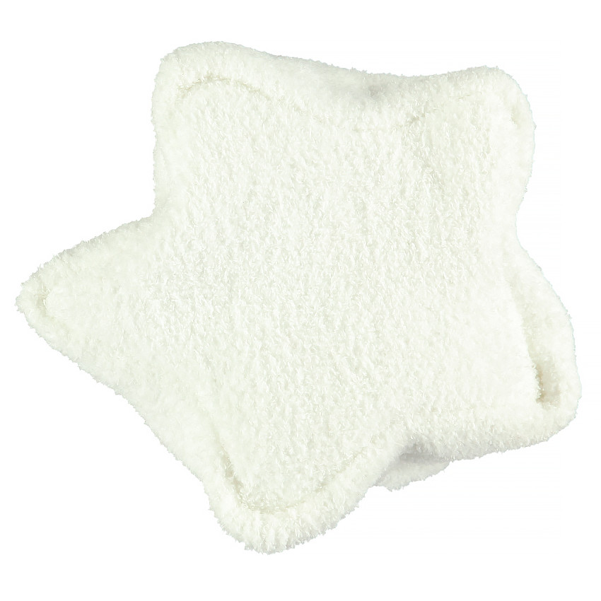 Béret estrella de punto fantasía y pequeña flor verde 