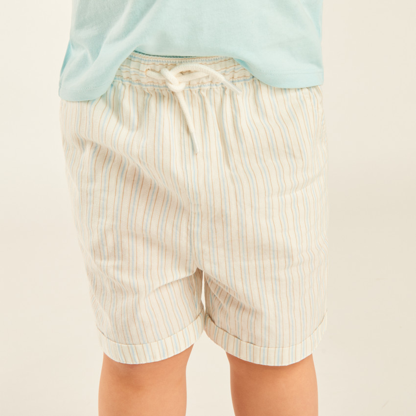 Bermudas de tela a rayas para bebé niño 