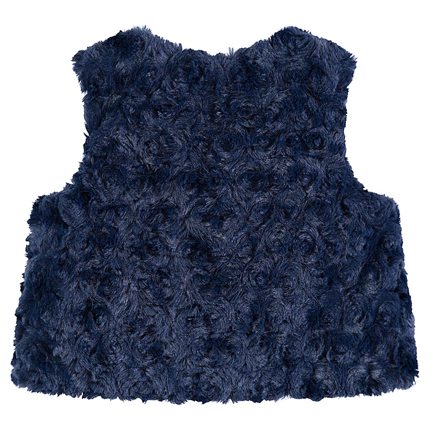 Chaleco de borreguillo con forro de rayas de punto 