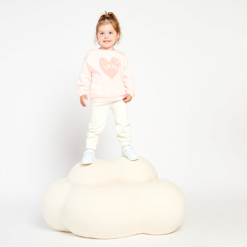 Sudadera de felpa con estampado de corazón "Love" para bebé niña 