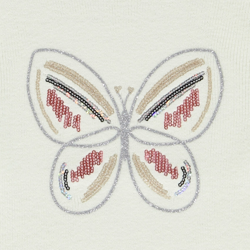 Jersey de punto acanalado con mariposa brillante para niña  Additional Jersey de punto acanalado con mariposa brillante para niña