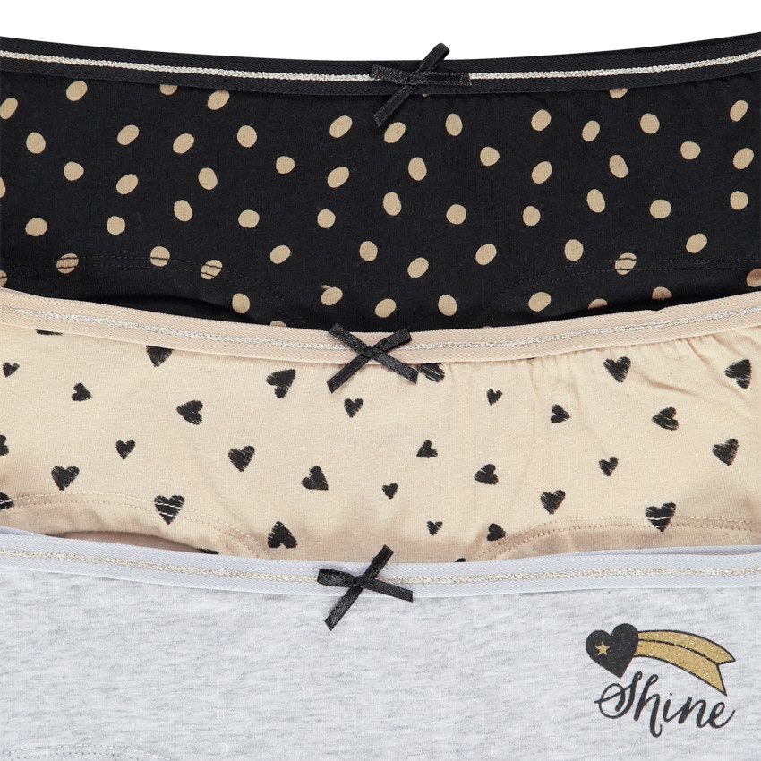 Pack de 3 shorties de algodón con estampados divertidos para niña 