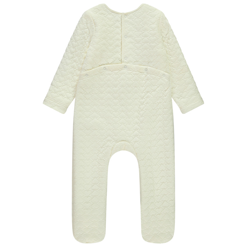 Pelele acolchado con corazones para bebé niña con diferentes aberturas según la edad 