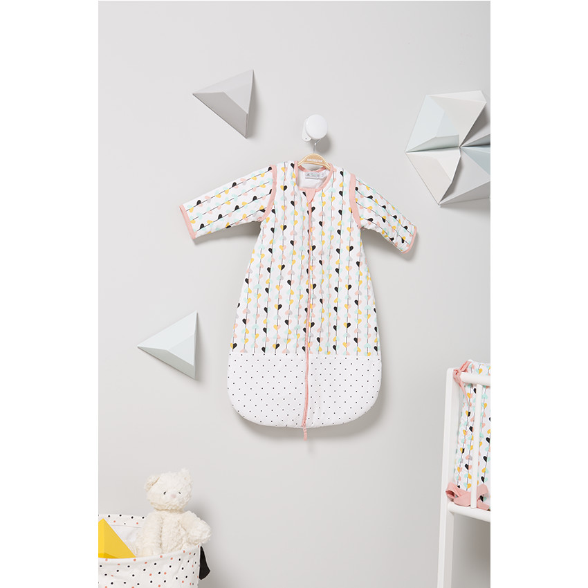 Saco de dormir con corazones y lunares estampados y mangas extraíbles  Additional Saco de dormir con corazones y lunares estampados y mangas extraíbles
